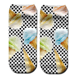 Lei-SAGLY 1 pair Neon Socks 3D Printing Female Socks Women Low Cut Ankle Socks Calcetines Mujer Casual Hosiery Printed Sock