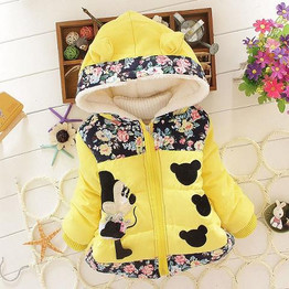 Girl Fashion Jacket girls Winter Coat baby Children's Cotton yellow Clothing Overalls Hooded parka snowsuit Clothes jackets