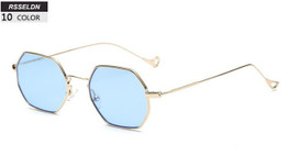 RSSELDN Newest Polygon Clear Pink Sunglasses Women Small Frame Vintage Round Metal Frame Sun glasses Male 2017 UV400 Mirror