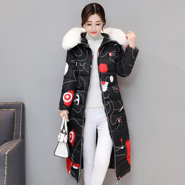 2017 womens winter jackets and coats parka jacket long Thick Fashion jaqueta feminina inverno parkas printing women coat abrigos