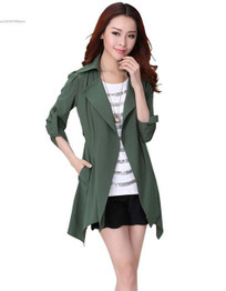 2017 Spring Coat Autumn Women Trench Coat Fashion Casual Slim Long Style Outerwear Plus Size Trench Cardigan For Women SV003267#