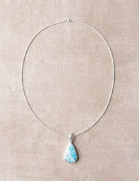Larimar Silver Pendant Necklace