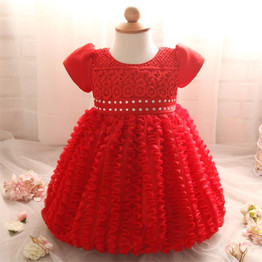 Ai Meng Baby Newborn Bebes 1 2 Years Little Girl Dress for 1st First Baby Girl Birthday Outfits Infant Party Dresses For Baptism