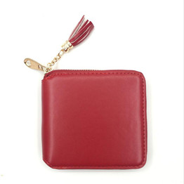 2017 short luxury brand designer women wallets clutch leather tassel women wallet and female coin purse zipper card holder