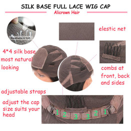 Alicrown Pre-Plucked 4*4 Silk Base Full Lace Human Hair Wigs Bleach Knots Brazilian Remy Hair Wig For Black Women With Baby Hair