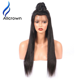 Alicrown Silky Straight Silk Base Full Lace Human Hair Wigs Pre Plucked Brazilian Remy Hair Wig With Baby Hair For Black Women