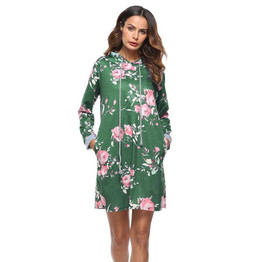 LASPERAL 2018 Spring Fashion Long Hoodies Sweatshirt Women Casual Floral Print Hooded Hoody Ukraine Pullovers Overalls For Women