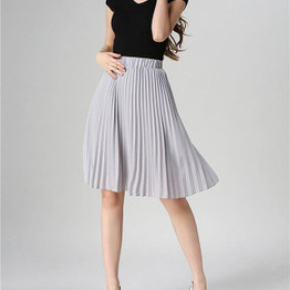 2017 Spring All-match Chiffon Women Skirt High Waist Fold Slim Pleated Summer Girls Skirts