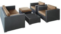 2017 Sofa Furniture Outdoor Wicker Patio 5-Piece Outdoor Sectional Sofa Set