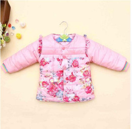 2017 small flower winter kid girl hooded outwear baby Korean cotton warm jacket children thick fashion parkas child