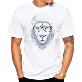 2016 Men's Cool lion Design T Shirt Male Fashion Cool Lion Tops Hipster Printed Summer Tees