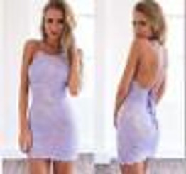 New 2015 Vestido de festa women Mesh Patchwork Embroidery sexy halter bandage lace dress vestido branco Plus size vestidos