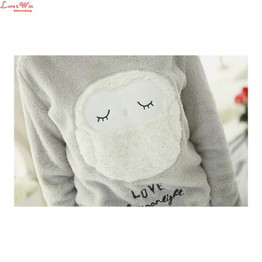 warm winter flannel thick cartoon cute pajamas set women fluffy animal owl homewear autumn lounge pajamas