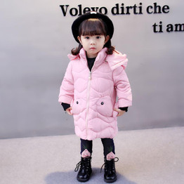 Warm Winter Baby Girls Parkas Outerwear Hooded Cotton-Padded Thicken Coat Outerwear Parkas Snow Wear
