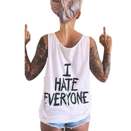 Harajuku Women T-Shirt I HATE EVERYONE TOPS Funny t shirt Women Sexy hip hop Streetwear tees Design Graphic Tee For Female
