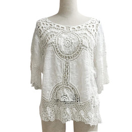 Feitong Summer Women White Blouses Boho Sexy Lace Crochet Hollow Blusa Feminina 2017 Beach Blouses Shirt Tops vetement femme Hot