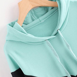 Feitong Patchwork Hoodie Sweatshirt Womens Causal Long Sleeve Pullover Tops Hooded Sweatshirts For Women sudaderas mujer 2018