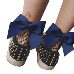 Feitong 2017 Bow tie Harajuku goth punk unif series cool female essential hollow thin black fishnet short socks women sexy socks