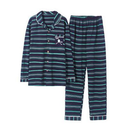 Cotton Long Sleeve striped Cardigan Pajama For Men Spring Autumn Men Pajamas Set Sleepshirts Classic Fashion Sleepwear Homewear