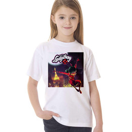 Cosplay Marinette Cartoon Kids Girls Ladybug T Shirt Cat Noir Miraculous T-shirts Children Tees short sleeve summer Tops kids