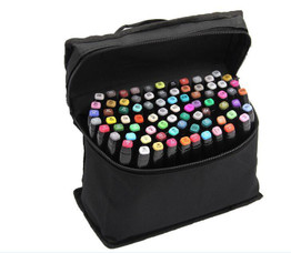 Behogar 80 PCS Color Paint Graphic Art Twin Nib Alcohol Based Ink Pen Marker Point Pen Set with Storage Bag rotuladores Markers
