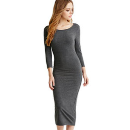 BEFORW Winter Autumn Dress Plus Size Cotton Long Sleeve Knee Length Dresses Fashion Gray Wine Red Vintage Bandage Maxi Dress