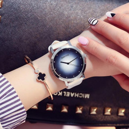GIMTO Casual Colorful Dress Women Watches For Girls Quartz Watch Leather Strap Wristwatch Women's Watch Luxury Brand Watch Women