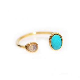 Adjustable Ring with Turquoise Stone