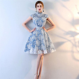 It's YiiYa 2018 Sleeveles O-Neck Fashion Designer Elegant Cocktail Gowns Flowers Pattern Sexy Cocktail Dress LX393