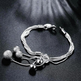 Silver Plated Crystal Beads Bracelet