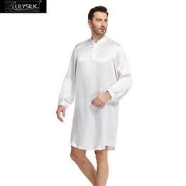 LILYSILK Men's 22 Momme Silk Robe - Luxurious Comfort