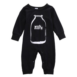 Trendy 2018 Newborn Baby Romper - Unisex Long Sleeve Cotton Infant Clothing with Bottle Print for Boys and Girls