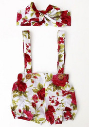 Floral Summer Outfits for Girls: Infant Baby Romper Set with Shorts and Headband - Perfect Kids' Clothing for Warm Weather