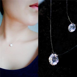 Elegant Zircon Choker Necklace for Women – Fine Transparent Invisible Design, Super Shiny Jewelry for 2023