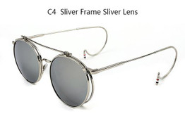 Steampunk Vintage Flip Sunglasses Men Brand Designer Round Sunglasses Metal Coating Sun Glasses Women Retro Oculos De Sol