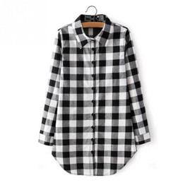 blouses women plaid shirt Flannel Shirt Women Black And Red Ladie Top Chemise Cotton Plaid Shirt Women Tops Casual Blouse Shirt