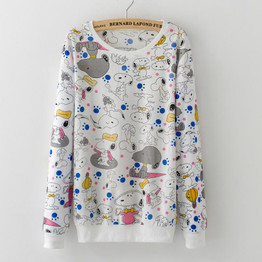 2017 New Ice Cream Printed Harajuku Sweatshirts Women Soft Hoodies Thin Pullover Casual O-neck Women Tracksuits Sudaderas Mujer