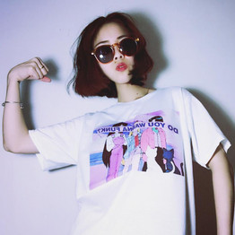 M-2XL Tee Shirt 2018 New Summer New TShirt Korea Ulzzang Harajuku Printed Women O neck T-Shirts Casual Loose Short Sleeve Tops