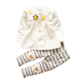 LZH Newborn Clothes 2017 Autumn Winter Baby Girls Clothes Set Cardigan+Pants 2pcs Baby Girls Outfits Suit Kids Infant Clothing