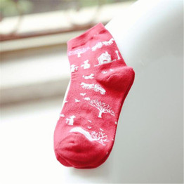 2017 New Fashion Women Winter Cartoon Cotton Socks Women Warm 5 Colors Cute Pattern Funny Socks Short Female Meias
