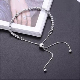 Authentic 925 Sterling Silver Bracelet adjustable Crystal Basic Bracelets Fit Women DIY Bead Charm With Logo SCY002