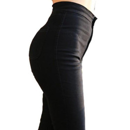High Waist Denim Women Pencil Jeans Stretch Trousers Skinny Black and Blue Slim Pants