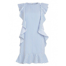 HDY Haoduoyi 2017 Fashion Ruffles Midi Dress Women Striped Cute Female Straight Dress Female Dresses Casual Ladies Vestidos