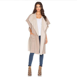 HDY Haoduoyi 2017 Fashion Elegant Women Trench Coat Ruffle Short Sleeve Pockets Outwears Winter Casual Slim Female Trench Coat