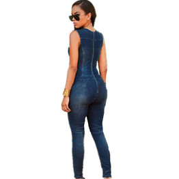 2017 Aakarshan US Women Sexy Jumpsuits Summer Denim Clubwear Playsuit Bodycon Party Jumpsuit Long Trouser Jeans Bandage Jumpsuit