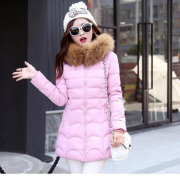 New Coats & Jackets 2017 Female Parka Hooded Winter Jacket Women Real Raccoon Fur Collar Winter Coat Women Zipper Women's Jacket