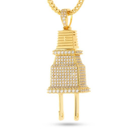 Fox "Empire" x KING ICE - CZ Plug Necklace (Gold)