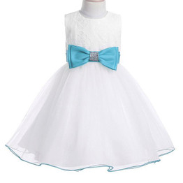 2017 Summer Girls Flower Dress  Baby Kids Girls Children's Clothing Party Princess Wedding Prom Tulle Lace Tutu White Dresses