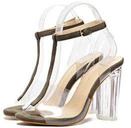 MoBeiNi Newest Women Pumps Celebrity Wearing Simple Style PVC Clear Transparent Strappy Buckle Sandals High Heels Shoes Woman