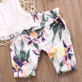 2017 New Cute Newborn Baby Girl Clothes Sleeveless Tops Pants Headband Outfit 3PCS Sets 0-24M